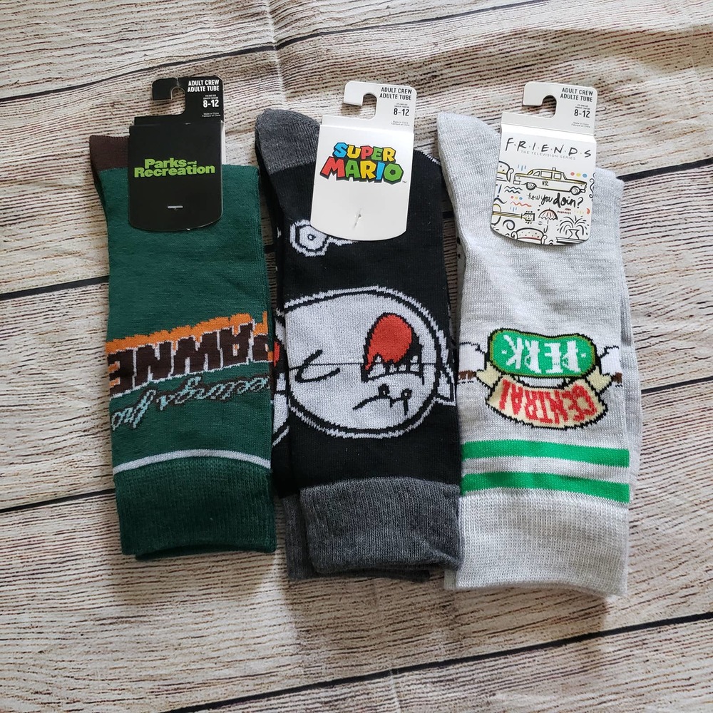 BUNDLE of 3 Adult Men's Crew Cut Socks